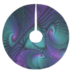 Falda Para El Árbol De Navidad De Poliéster El morado se encuentra con el arte abstracto moder