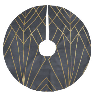 Falda Para El Árbol De Navidad De Poliéster Elegancia Art Deco: Glamour geométrico