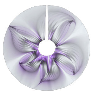 Falda Para El Árbol De Navidad De Poliéster Elegancia floral arte abstracto moderno violeta fr