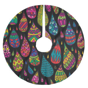 Falda Para El Árbol De Navidad De Poliéster Elegancia floral, fondo abstracto.