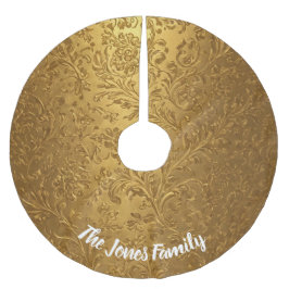 Falda Para El Árbol De Navidad De Poliéster Elegante acento victoriano de Navidades florales d