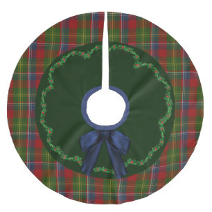 Falda Para El Árbol De Navidad De Poliéster Elegante Forrester Tartán Plaid Tree Skirt
