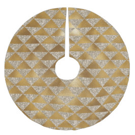 Falda Para El Árbol De Navidad De Poliéster Elegante Moda de patrón de triángulo Purpurina dor