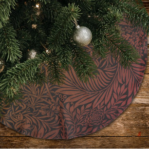 Falda Para El Árbol De Navidad De Poliéster Elegante Patrón Botánico Boho de Terracota Monogra