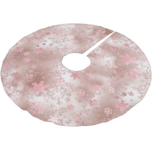 Falda Para El Árbol De Navidad De Poliéster Elegante patrón de copos de nieve para Navidades r