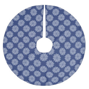 Falda Para El Árbol De Navidad De Poliéster Elegante patrón de Mandala azul marino de bonito