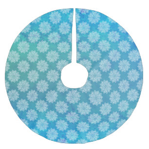 Falda Para El Árbol De Navidad De Poliéster Elegante patrón de Mandala color turquesa bonito