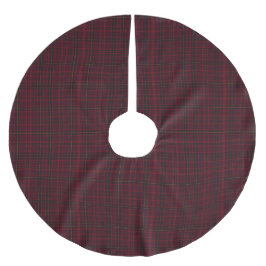 Falda Para El Árbol De Navidad De Poliéster Elegante Tartán Burgundy