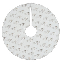 Falda Para El Árbol De Navidad De Poliéster Elegantes hojas de vegetación de flores silvestres