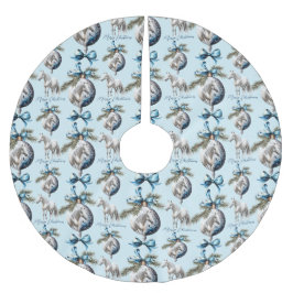 Falda Para El Árbol De Navidad De Poliéster Elegantes Navidades azules hípicos hípicos