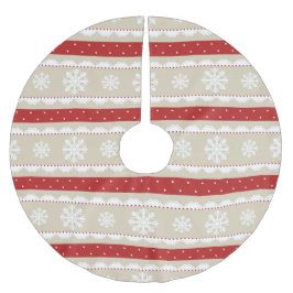 Falda Para El Árbol De Navidad De Poliéster Elegantes Navidades Snowflakes Red Polka Dot Patte