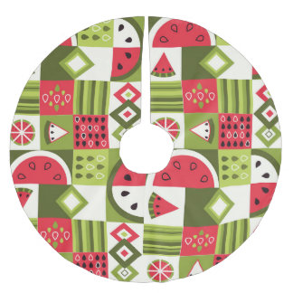 Falda Para El Árbol De Navidad De Poliéster Elementos decorativos de la sandía Impresión de ar