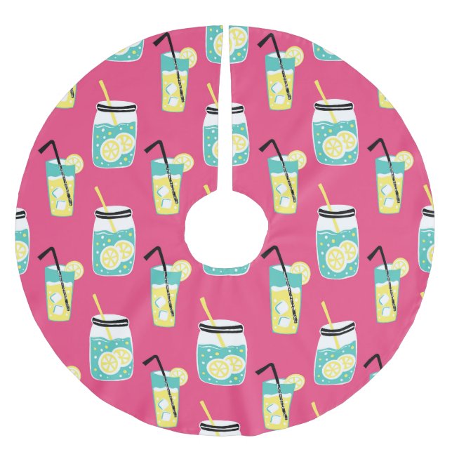 Falda Para El Árbol De Navidad De Poliéster Elementos eclécticos de verano, retrogro inmaculad (Anverso)