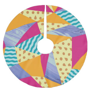 Falda Para El Árbol De Navidad De Poliéster Elementos geométricos, abstractos: sin costura dec