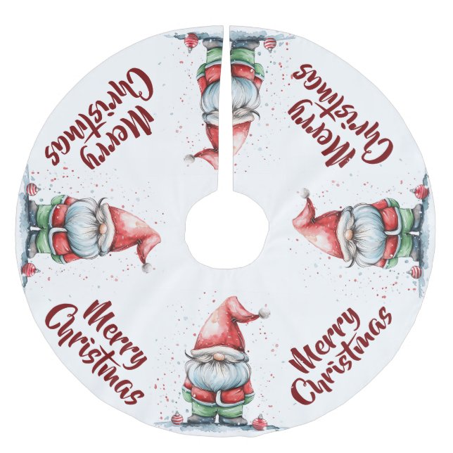 Falda Para El Árbol De Navidad De Poliéster Elf Gnome (Anverso)