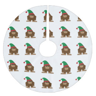 Falda Para El Árbol De Navidad De Poliéster Elfo de Navidad Sasquatch Lindo