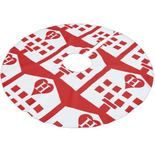 Falda Para El Árbol De Navidad De Poliéster Emoji japonesa del Love Hotel