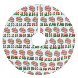 Falda Para El Árbol De Navidad De Poliéster En Da Club Funny Foodie Turkey Club Deli Sandwich