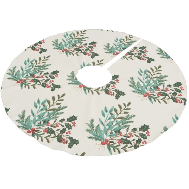 Falda Para El Árbol De Navidad De Poliéster Encantador Navidad Clásico Elegante (Angular)