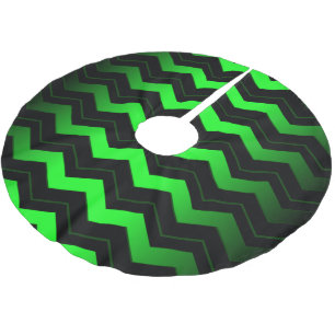 Falda Para El Árbol De Navidad De Poliéster Énfasis verde y negro en el verde brillante