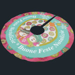 Falda Para El Árbol De Navidad De Poliéster Escaramuza de árbol de navidad de mora italiana pa<br><div class="desc">Digan Feliz Navidad en italiano con esta colorida y divertida falda de árbol de vacaciones con orbas de copo de nieve en rosa caliente, una hilera de orbes azul acuático, copos de nieve en blanco, una pareja de hombres de nieve con gorras, bufandas y narices de zanahoria, unos cuantos copos...</div>