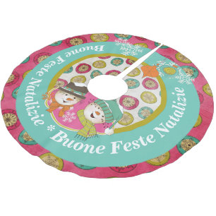 Falda Para El Árbol De Navidad De Poliéster Escaramuza de árbol de navidad de mora italiana pa