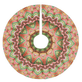 Falda Para El Árbol De Navidad De Poliéster Escaramuza de árbol de navidad verde rosa único