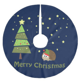Falda Para El Árbol De Navidad De Poliéster Escena de Navidades de Hedgehog