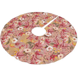 Falda Para El Árbol De Navidad De Poliéster Espectacular floral vintage