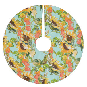 Falda Para El Árbol De Navidad De Poliéster Esplendor de otoño: Patrón de la naturaleza sin fo