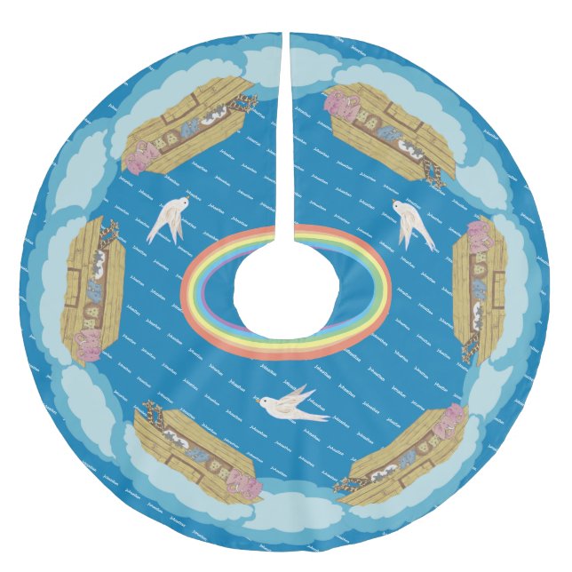 Falda Para El Árbol De Navidad De Poliéster Esquina de árbol (Anverso)