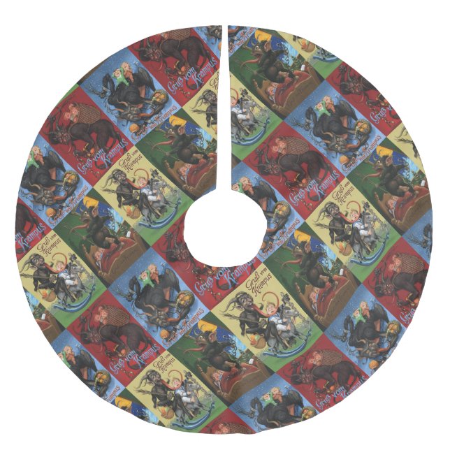 Falda Para El Árbol De Navidad De Poliéster Esquina de árbol Krampus (Anverso)