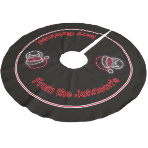 Falda Para El Árbol De Navidad De Poliéster Estilo de letrero de neón Santa con gafas de sol N