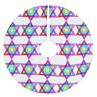 Falda Para El Árbol De Navidad De Poliéster Estrella de David judía