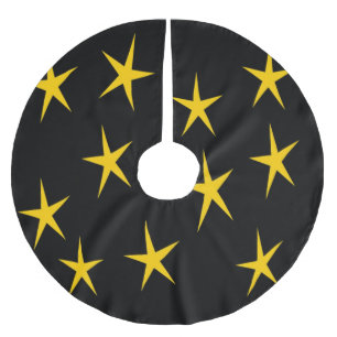 FALDA PARA EL ÁRBOL DE NAVIDAD DE POLIÉSTER ESTRELLAS AMARILLAS
