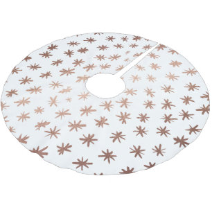 Falda Para El Árbol De Navidad De Poliéster Estrellas metálicas - cobre