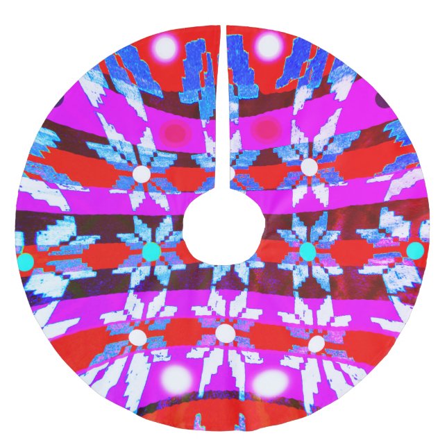 Falda Para El Árbol De Navidad De Poliéster Estrellas navidades (Anverso)