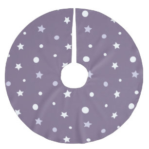 Falda Para El Árbol De Navidad De Poliéster Estrellas púrpuras