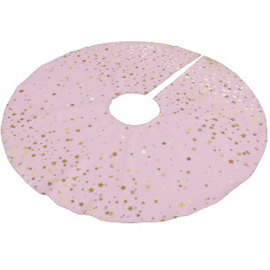 Falda Para El Árbol De Navidad De Poliéster Estrellas Skirt-Gold de árbol