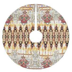 Falda Para El Árbol De Navidad De Poliéster Étnica de Mughal: patrón digital floral