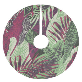 Falda Para El Árbol De Navidad De Poliéster Exótico tropical: verde de moda sin problemas
