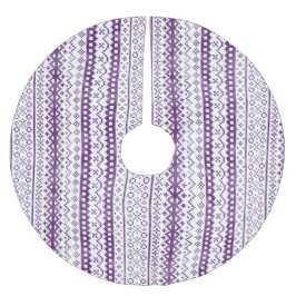 Falda Para El Árbol De Navidad De Poliéster Faded Fair Isle Knit Watercolor Cabincore púrpura