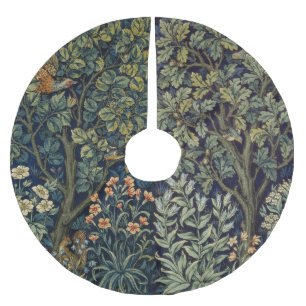 Falda Para El Árbol De Navidad De Poliéster Faisán pájaro árbol bosque William Morris