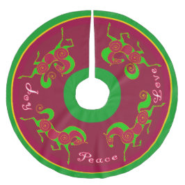 Falda Para El Árbol De Navidad De Poliéster Falda 2017 del árbol de navidad del caballo de