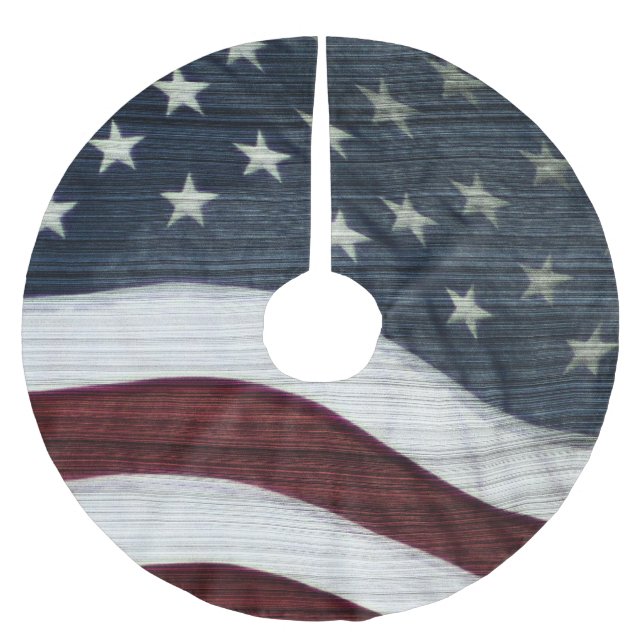 Falda Para El Árbol De Navidad De Poliéster Falda americana rústica del árbol (Anverso)