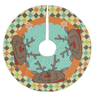 Falda Para El Árbol De Navidad De Poliéster Falda arbórea arbórea para renos de Argyle