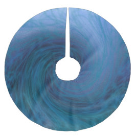 Falda Para El Árbol De Navidad De Poliéster Falda azul grande del árbol de navidad de la ola