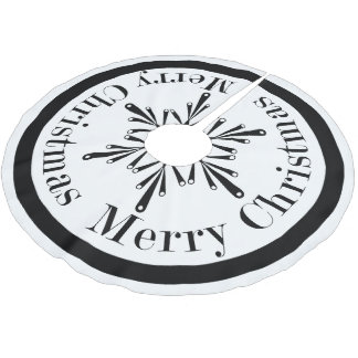 Falda Para El Árbol De Navidad De Poliéster Falda blanco y negro del árbol del copo de nieve