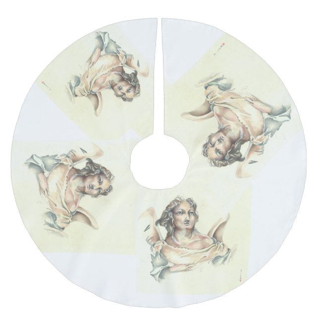 Falda Para El Árbol De Navidad De Poliéster Falda clásica del árbol del ángel (Anverso)