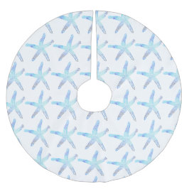 Falda Para El Árbol De Navidad De Poliéster Falda costera del árbol de las estrellas de mar